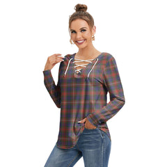 Fraser Hunting Modern Tartan Plaid Long Sleeve Neckline Tie Sweatshirt