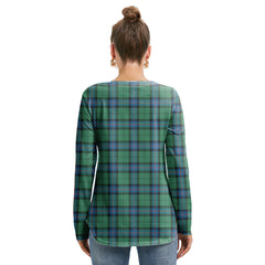 Armstrong Ancient Tartan Crest Long Sleeve Neckline Tie Sweatshirt