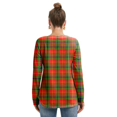 Turnbull Dress Tartan Plaid Long Sleeve Neckline Tie Sweatshirt