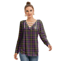 MacDonald Modern Tartan Crest Long Sleeve Neckline Tie Sweatshirt
