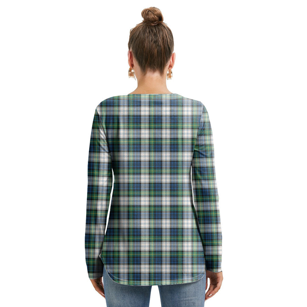 Gordon Dress Ancient Tartan Crest Long Sleeve Neckline Tie Sweatshirt