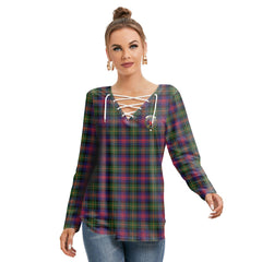Logan Modern Tartan Crest Long Sleeve Neckline Tie Sweatshirt