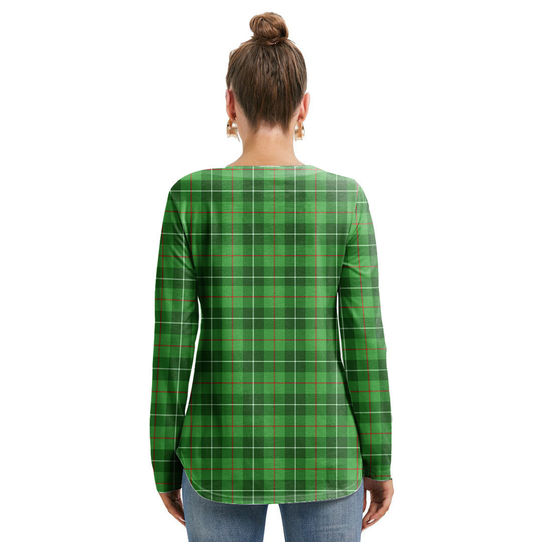 Galloway District Tartan Crest Long Sleeve Neckline Tie Sweatshirt