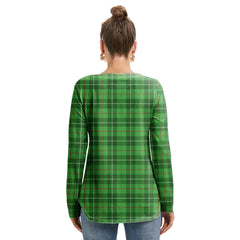Galloway District Tartan Crest Long Sleeve Neckline Tie Sweatshirt