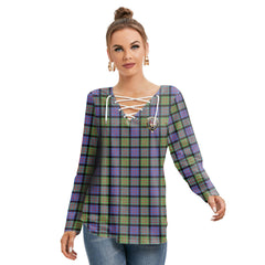 MacDonald Ancient Tartan Crest Long Sleeve Neckline Tie Sweatshirt