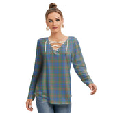 Stewart of Appin Hunting Ancient Tartan Plaid Long Sleeve Neckline Tie Sweatshirt
