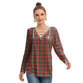 Stewart Royal Modern Tartan Crest Long Sleeve Neckline Tie Sweatshirt