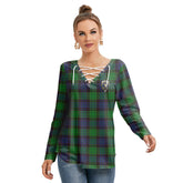 Stewart Old Modern Tartan Crest Long Sleeve Neckline Tie Sweatshirt