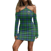 Forsyth Ancient Tartan Crest Halter Lace-up Dress