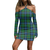 Forsyth Ancient Tartan Plaid Halter Lace-up Dress