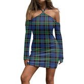 Fletcher Ancient Tartan Plaid Halter Lace-up Dress