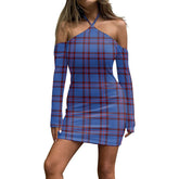 Elliot Modern Tartan Plaid Halter Lace-up Dress