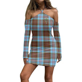 Anderson Ancient Tartan Crest Halter Lace-up Dress
