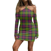 MacDonald of Clanranald Tartan Plaid Halter Lace-up Dress