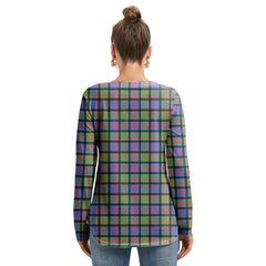 MacDonald Ancient Tartan Crest Long Sleeve Neckline Tie Sweatshirt