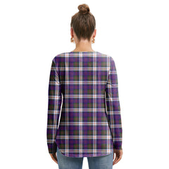 MacDonald Dress Modern Tartan Crest Long Sleeve Neckline Tie Sweatshirt