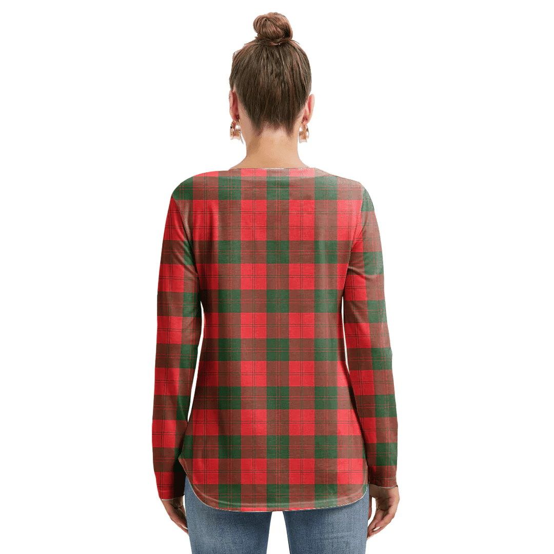 Erskine Modern Tartan Plaid Long Sleeve Neckline Tie Sweatshirt
