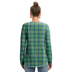Kennedy Ancient Tartan Crest Long Sleeve Neckline Tie Sweatshirt