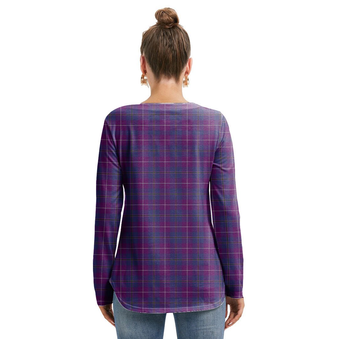 Pride of Glencoe Tartan Plaid Long Sleeve Neckline Tie Sweatshirt