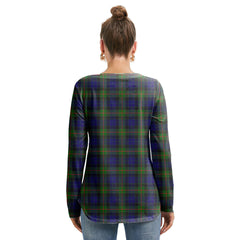 Gunn Modern Tartan Crest Long Sleeve Neckline Tie Sweatshirt