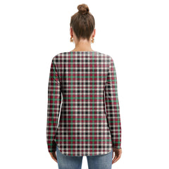 Borthwick Dress Ancient Tartan Plaid Long Sleeve Neckline Tie Sweatshirt