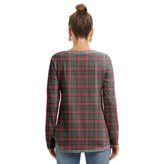 Cumming Hunting Modern Tartan Crest Long Sleeve Neckline Tie Sweatshirt