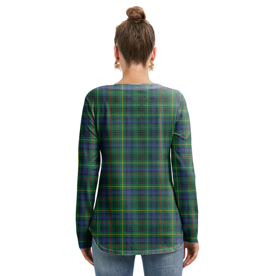 Stewart Hunting Modern Tartan Plaid Long Sleeve Neckline Tie Sweatshirt