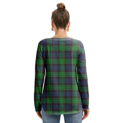 Stewart Old Modern Tartan Crest Long Sleeve Neckline Tie Sweatshirt