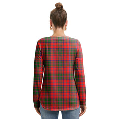 Stewart of Appin Modern Tartan Crest Long Sleeve Neckline Tie Sweatshirt