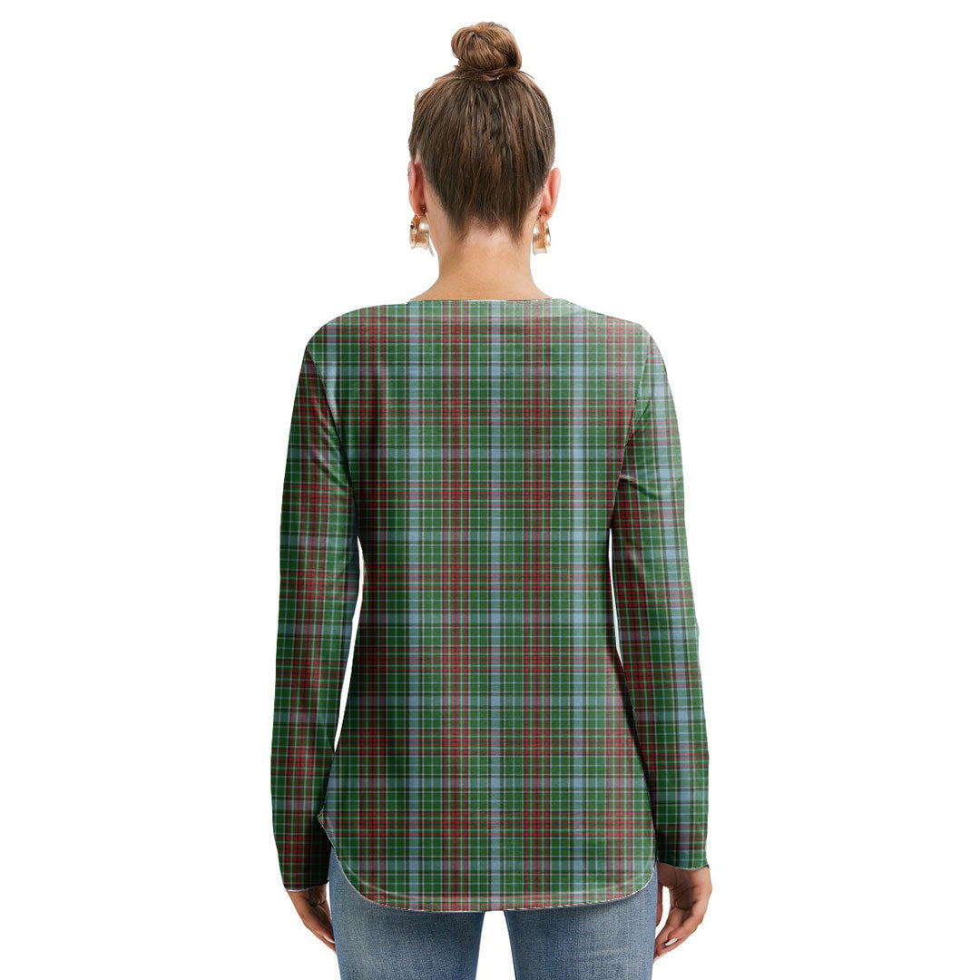 Gayre Tartan Crest Long Sleeve Neckline Tie Sweatshirt