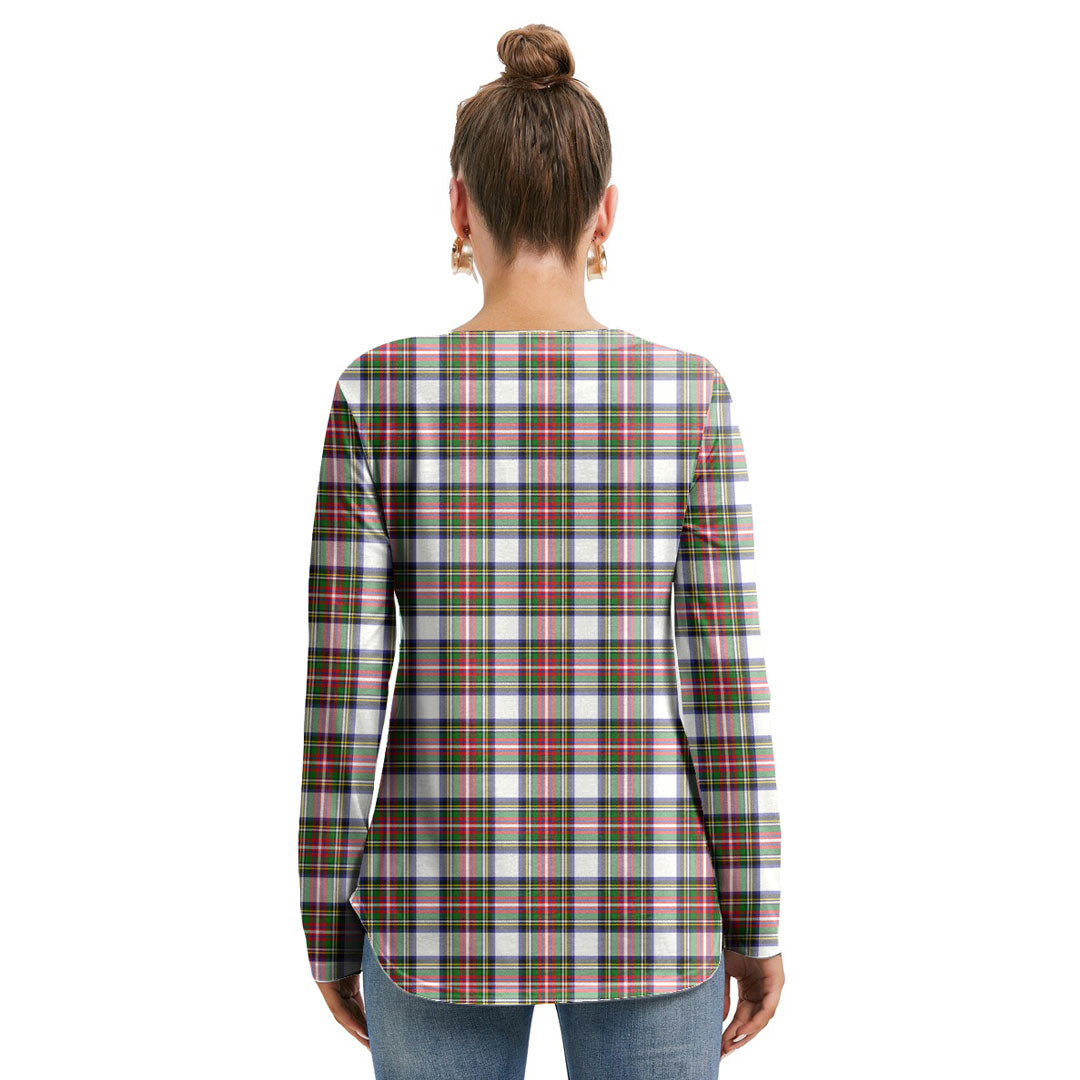Stewart Dress Modern Tartan Crest Long Sleeve Neckline Tie Sweatshirt