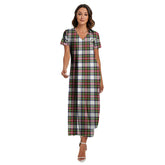 Stewart Dress Modern Tartan Crest V-neck Dress Side Slit