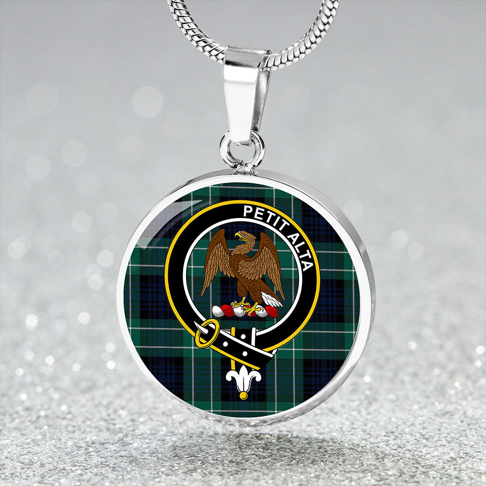 Abercrombie Modern Tartan Crest Circle Necklace