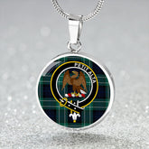 Abercrombie Modern Tartan Crest Circle Necklace