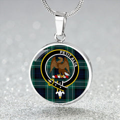 Abercrombie Modern Tartan Crest Circle Necklace