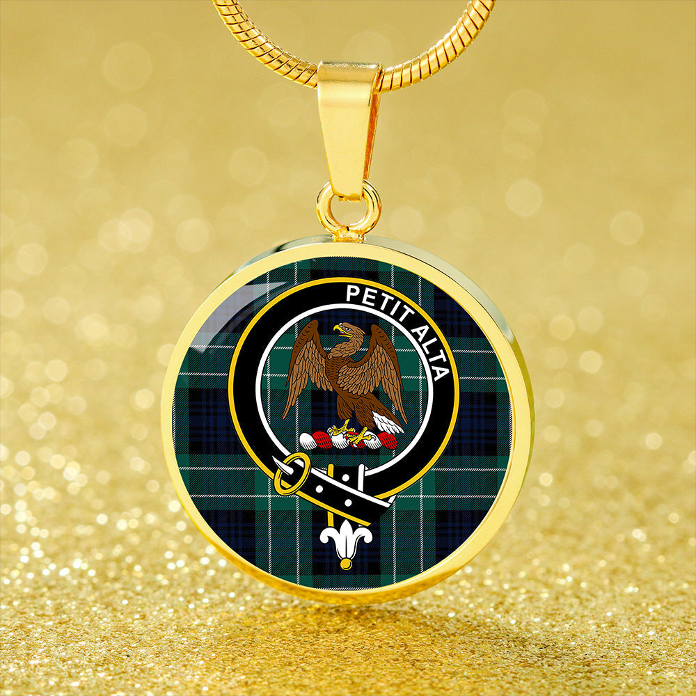 Abercrombie Modern Tartan Crest Circle Necklace