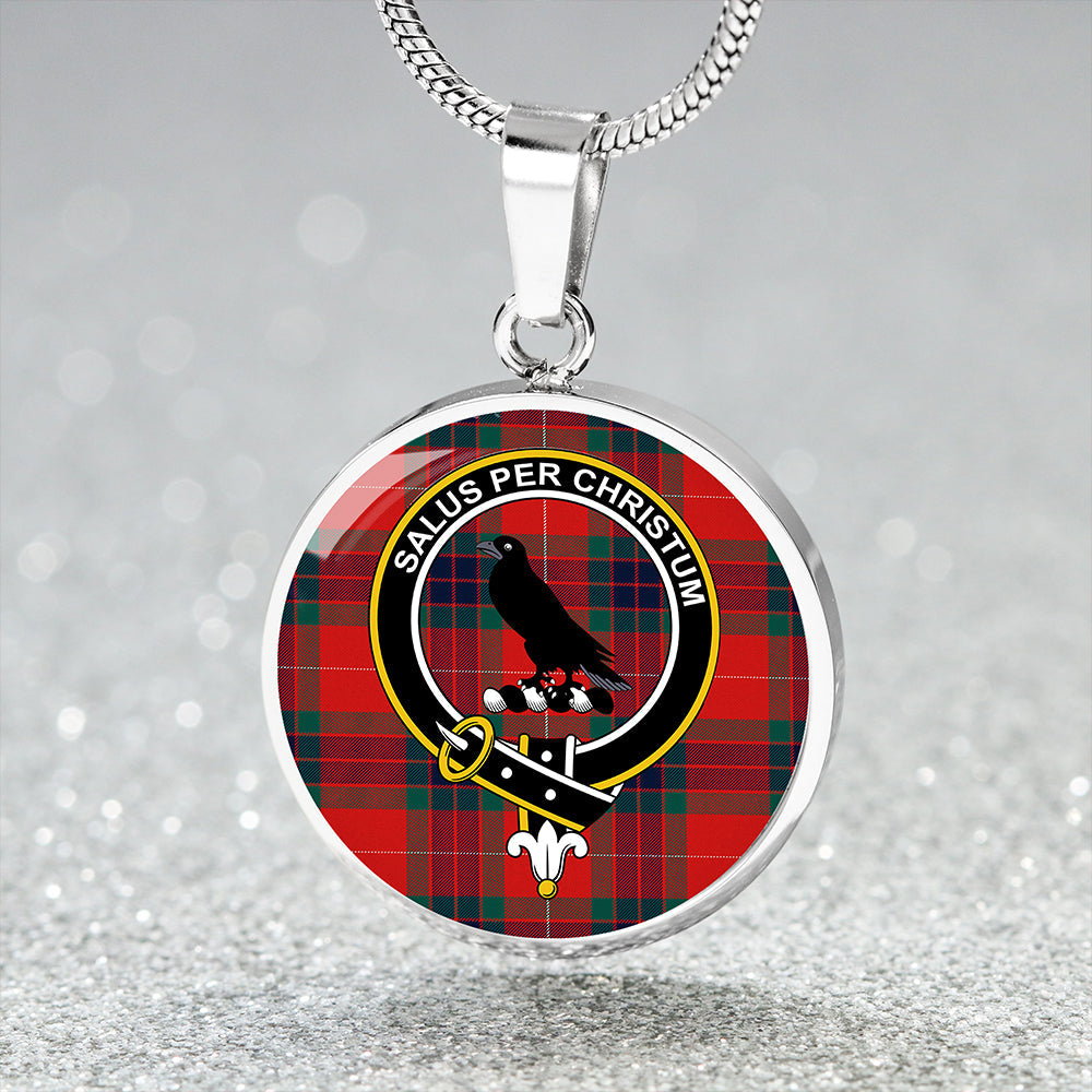 Abernethy Modern Tartan Crest Circle Necklace