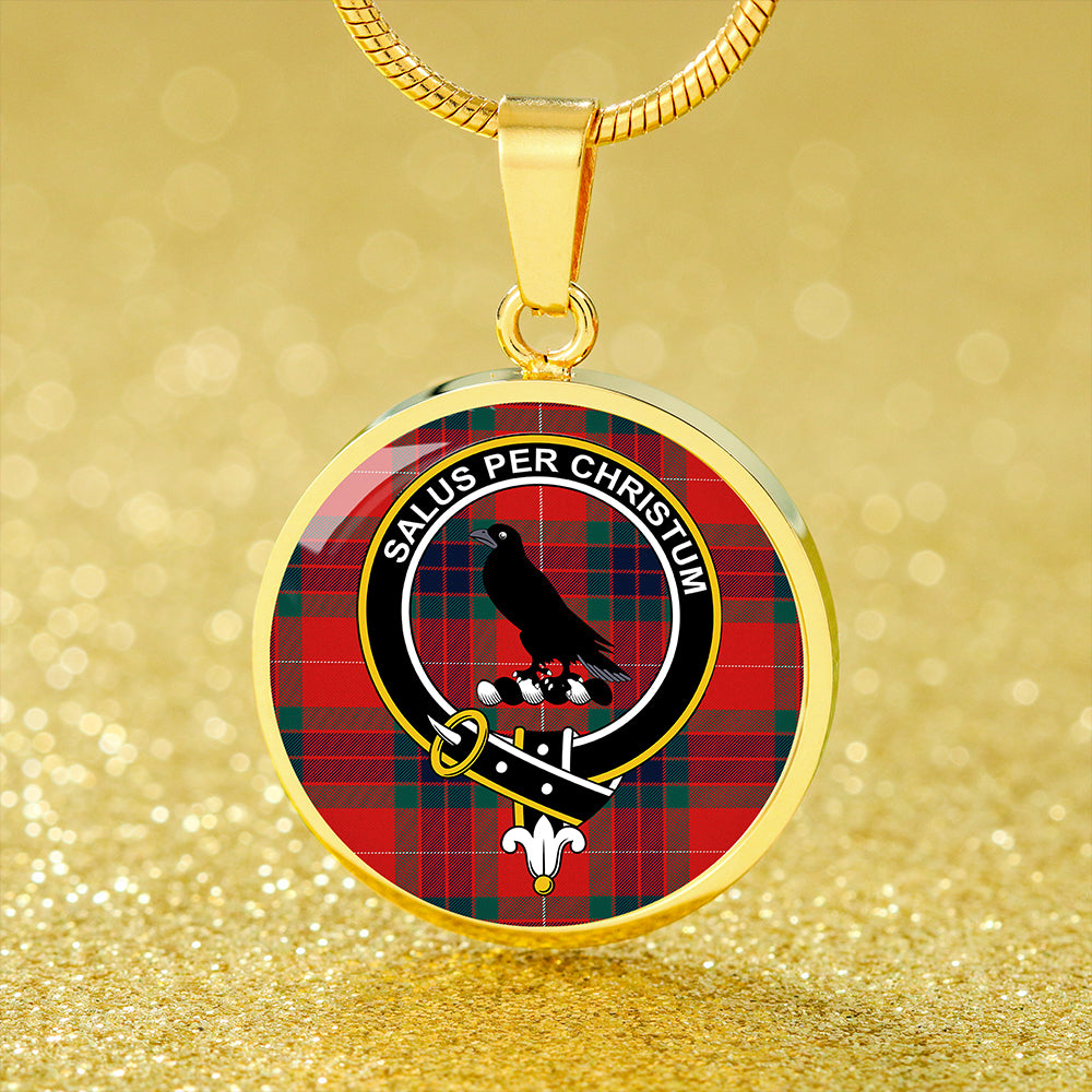 Abernethy Modern Tartan Crest Circle Necklace