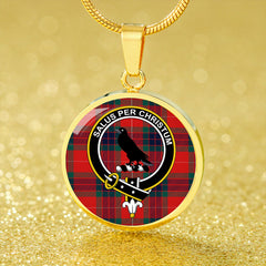 Abernethy Modern Tartan Crest Circle Necklace