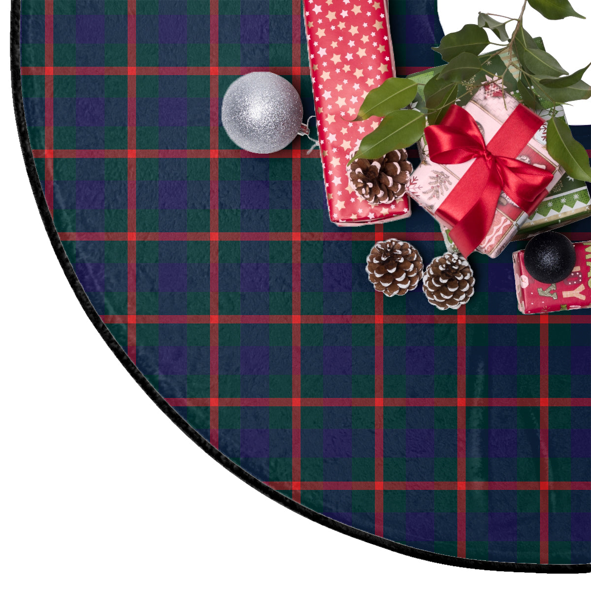 Agnew Modern Tartan Plaid Christmas Tree Skirt