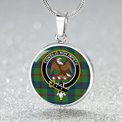Agnew (MacAgnew) Modern Tartan Crest Circle Necklace