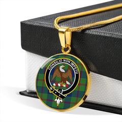 Agnew (MacAgnew) Modern Tartan Crest Circle Necklace