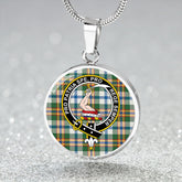 Ainslie Lake Modern Tartan Crest Circle Necklace