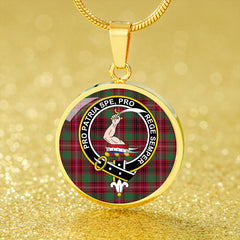 Ainslie Modern Tartan Crest Circle Necklace