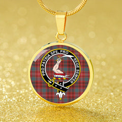 Ainslie Weathered Tartan Crest Circle Necklace