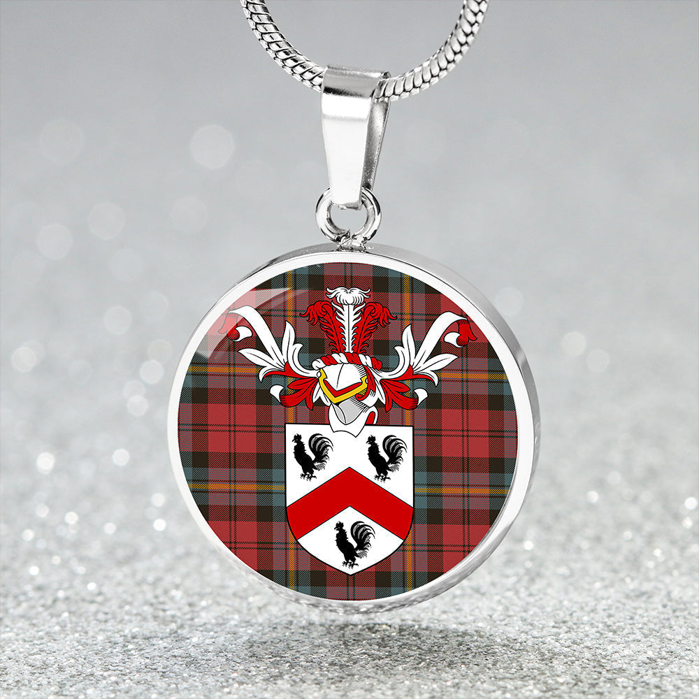 Aitken Weathered Tartan Crest Circle Necklace