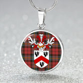 Aitken Weathered Tartan Crest Circle Necklace