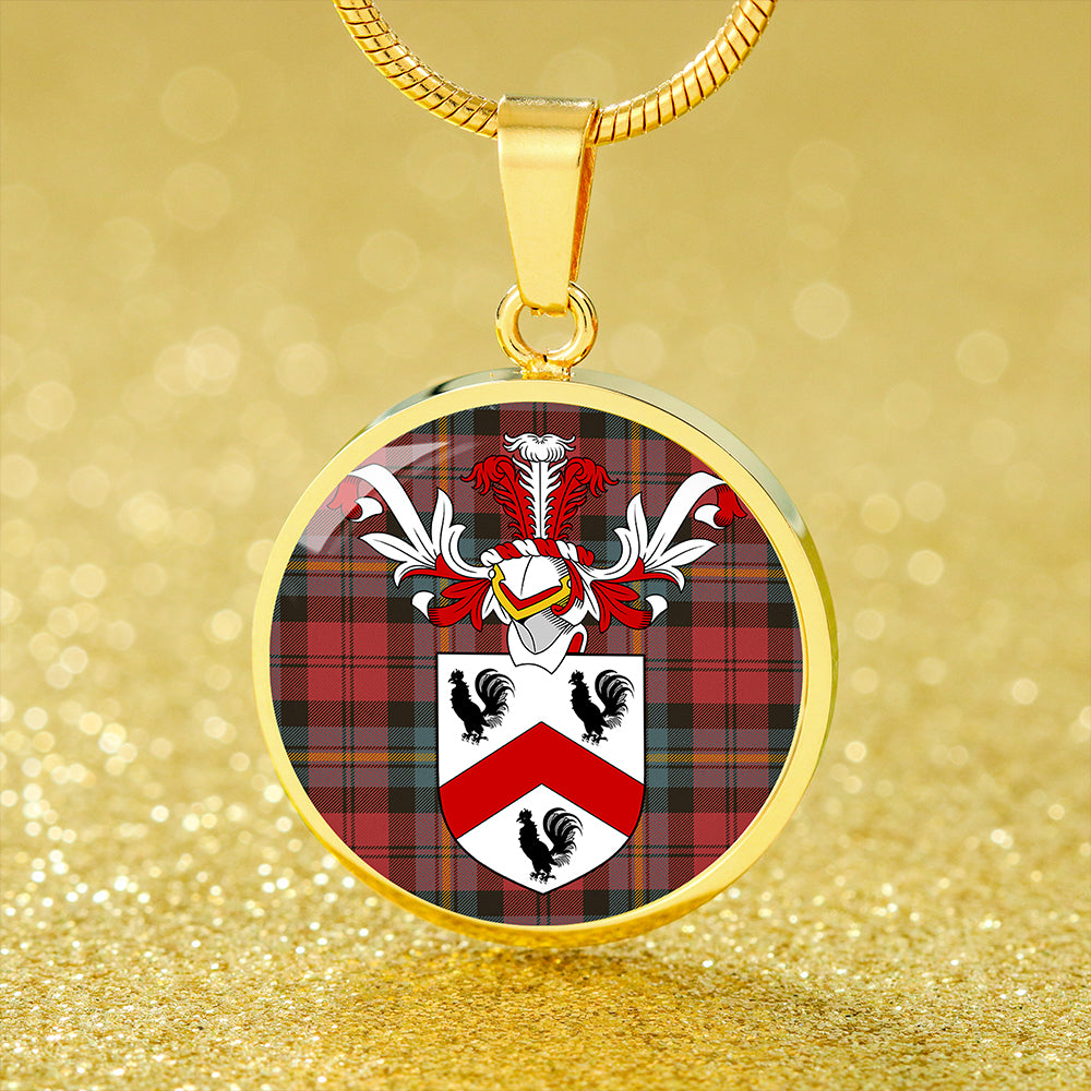 Aitken Weathered Tartan Crest Circle Necklace