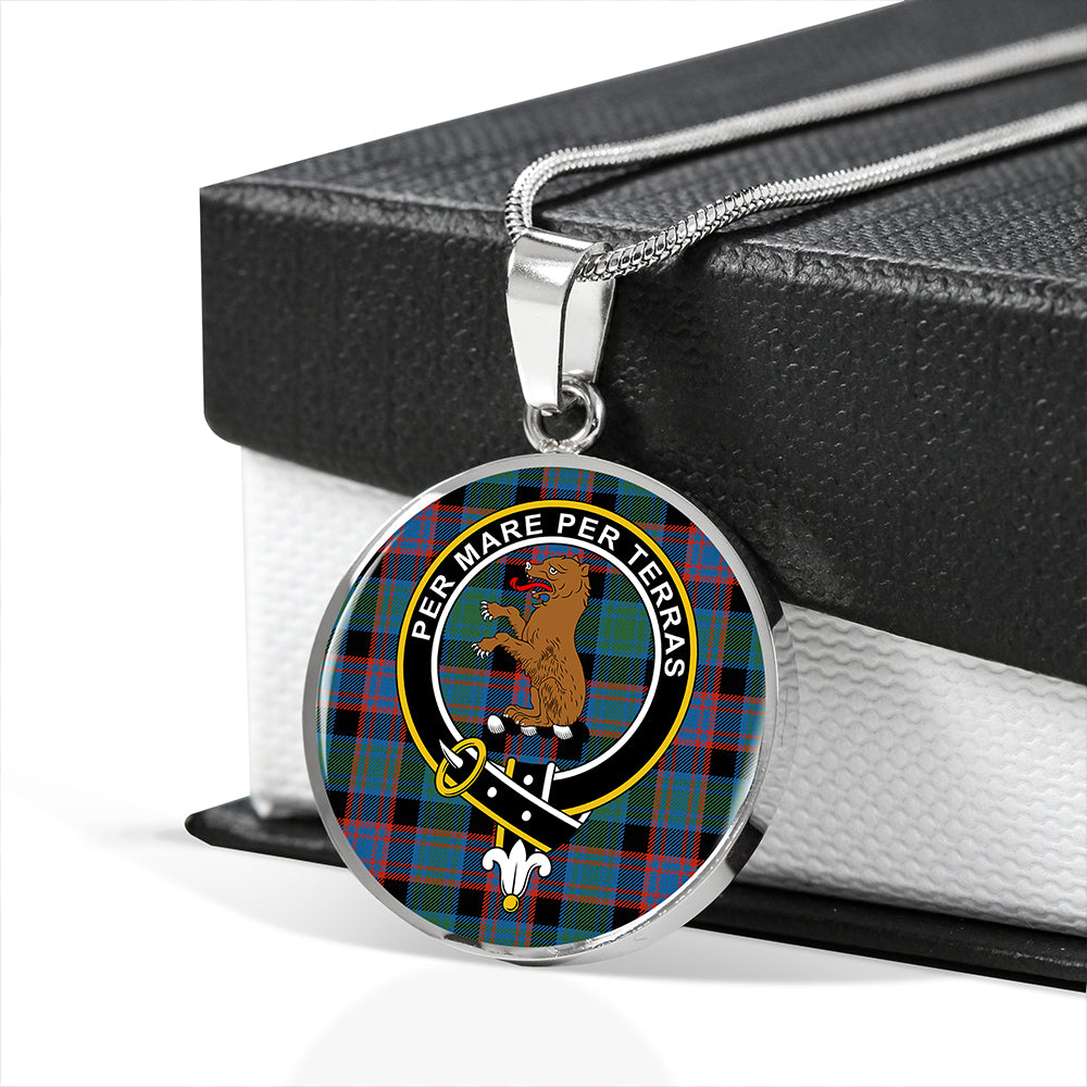 Alexander Hunting Ancient Tartan Crest Circle Necklace
