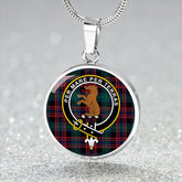 Alexander Hunting Modern Tartan Crest Circle Necklace